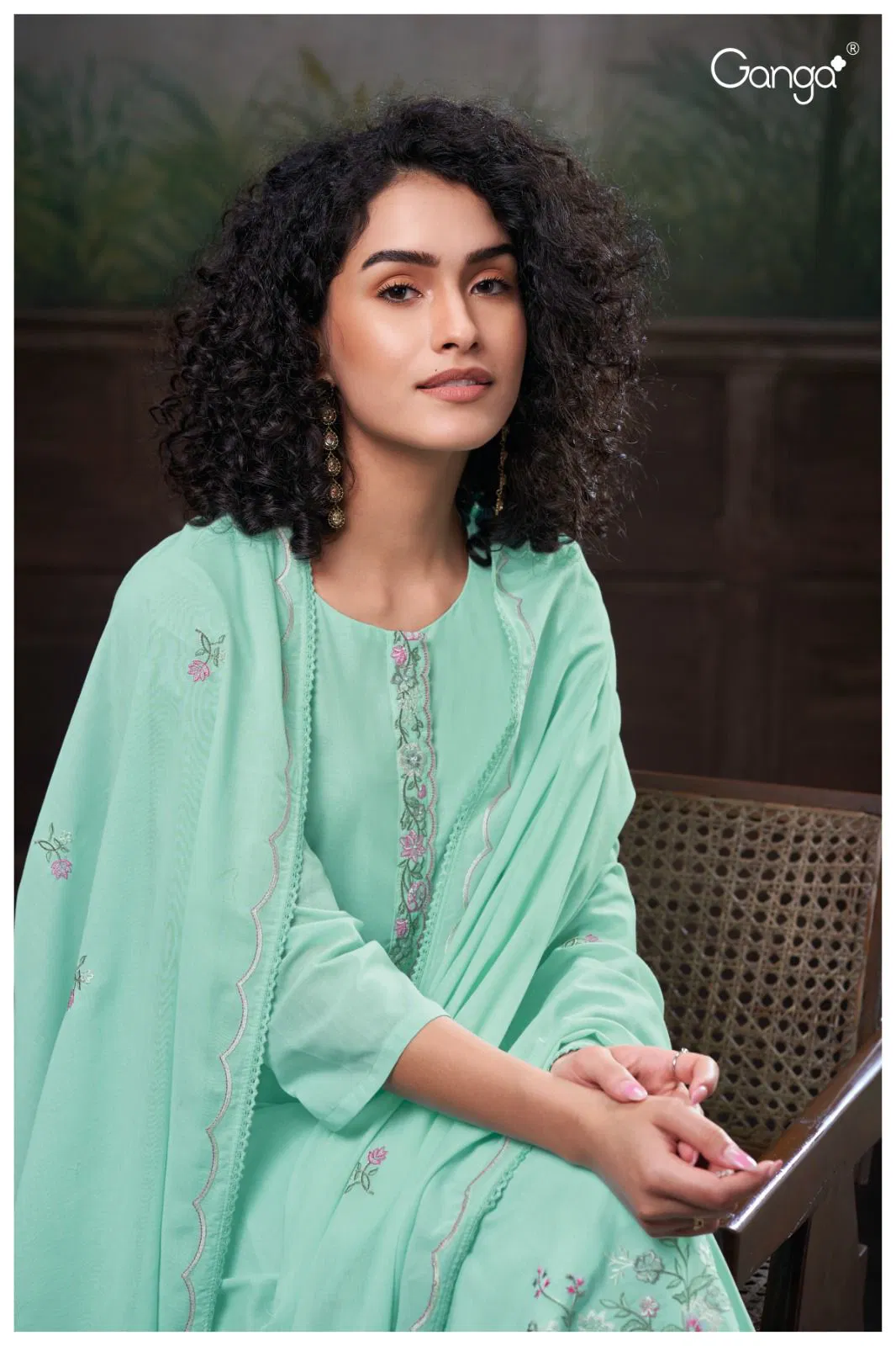 Sanvika 2741 By Ganga Hand Embroidery Work Dress Material Wholesalers In Delhi